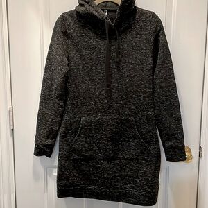 Fabletics Yukon Hooded long sleeve Black Sweatshirt Sweater Dress. Size M